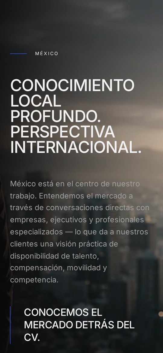 Sección «México» del sitio de ARROW en español, en móvil